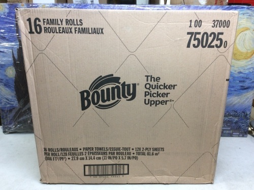 Bounty Paper Towels, 16 Family Rolls - New/Unopened - Lot 529