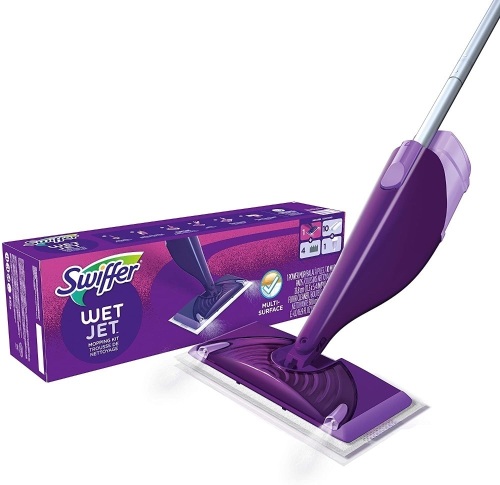 Swiffer WetJet Hardwood and Floor Spray Mop Cleaner Starter Kit, Includes: 1 Power Mop, 10 Pads, Cleaning Solution, Batteries - New  - Lot 564