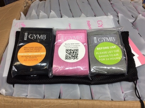 Case of (36) GYMB Boot Bands Set of 3 Resistance Elastic Fabric Bands - New - Lot 593