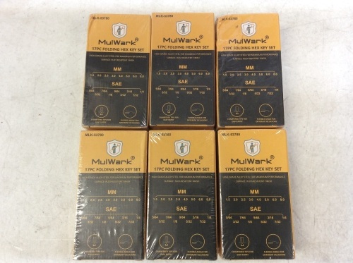 Lot of (6) MulWark 17pc Folding Hex Key Set - New - Lot 595