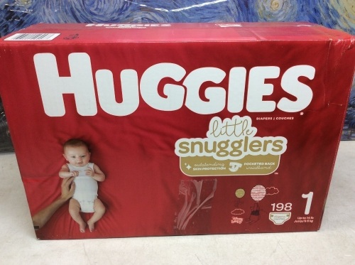 Huggies Little Snugglers Baby Diapers, Size 1, 198ct - New - Lot 606