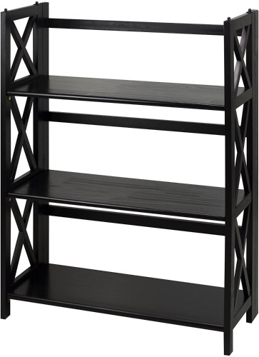 Casual Home Montego 3-Shelf Folding Bookcase, Black - Appears New  - Lot 625