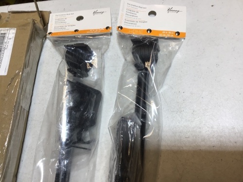 Lot of (2) Kenney Decorative Curtain Rods 5/8" Diameter, 48" - 86" - E-Comm Return, New - Lot 643