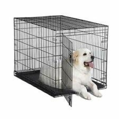 New World 48" Folding Metal Dog Crate with Leak-Proof Plastic Tray - Appears New - Lot 644