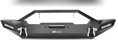 Nilight Front Bumper Compatible for 87-06 Jeep Wrangler TJ & YJ Rock Crawler Bumper with 2 x LED Lights and Winch Plate - E-Comm Return, Missing Hardware, Appears New  - Lot 648