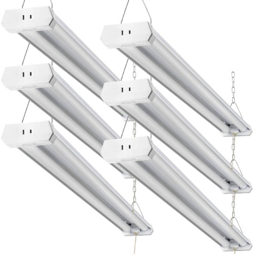 Linkable LED Shop Lights 4FT, 5000K Daylight White, with Pull Chain (ON/Off), 6 Pack - Appears New  - Lot 758