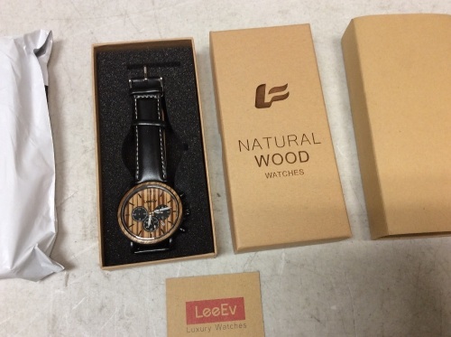 Lot of (3) leeEv Natural Wood Watches - New - Lot 766