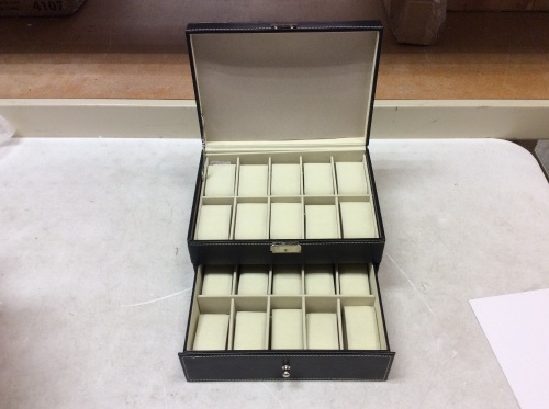 Glass Top Watch Jewelry Display Case Organizer - Appears New  - Lot 778