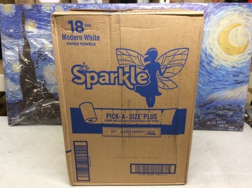 Sparkle Pick-A-Size Plus White Paper Towels, 18 Rolls - New - Lot 803