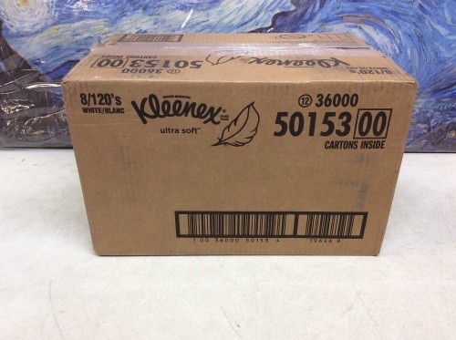 Kleenex Ultra Soft Facial Tissues, 8 Flat Boxes, 120 Tissues per Box - New  - Lot 820