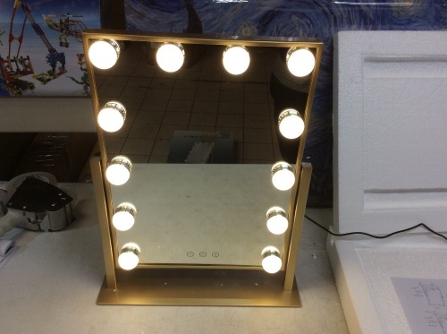 Hollywood Vanity Lighted Makeup Mirror,Tabletop Mirror with 12pc Dimmable LED Lights - New with Damage  - Lot 838