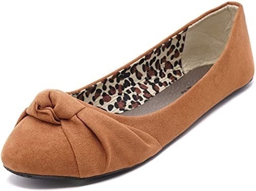 Lot of (2) Pairs of Charles Albert Knotted Front Canvas Round Toe Flats, Cognac Suede, Size 10 - Appear New - Lot 841
