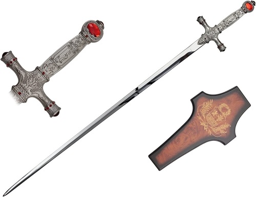 Harry Potter Godric Gryffindor Movie Sword w/ Wall Plaque & Tomahawk Black Prince Medieval Sword with Sheath - Appear New   - Lot 852