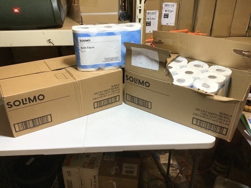 Lot of (2) Solimo 2-Ply Toilet Paper, 350-Sheets per Roll, 30 Rolls - New/Damaged Box - Lot 856