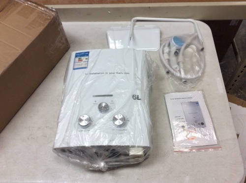 6L Portable Outdoor Shower LPG Propane Gas Tankless Instant Hot Water Heater Boiler + Shower Head - E-Comm Return, Unknown Condition   - Lot 862