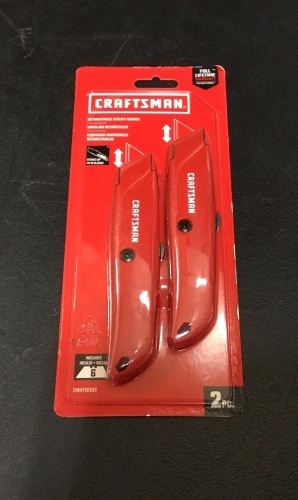 CRAFTSMAN Retractable Utility Knives, On Tool Blade Storage with 6 Blades, 2 pc - New  - Lot 891