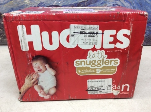 Huggies Little Snugglers Baby Diapers, Size N, 84 ct - New  - Lot 898