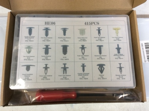Lot of (5) 415PCS Universal Vehicle Plastic Rivet Push-Type Retainer Clips - New - Lot 1023