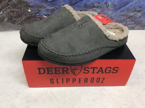 Deer Stags Mens Charcoal Nordic Slippers, Size 11 - Appear New - Lot 1029