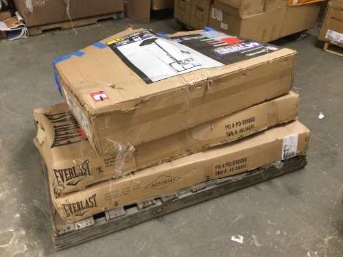 Spalding Basketball Goal, and (2) Everlast Heavy Bag Stands. Unknown Condition Store Returns.  - Lot 1034
