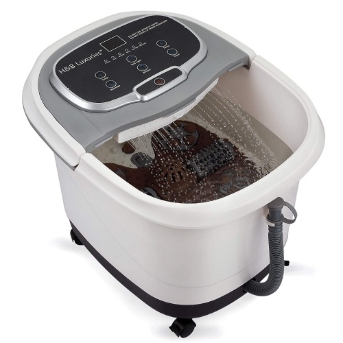 Foot Spa Bath Massager with Temperature Control, Motorized Rollers, Shower, Timer and LED Display for Foot Stress Relief FBD610 - Appears New  - Lot 1045