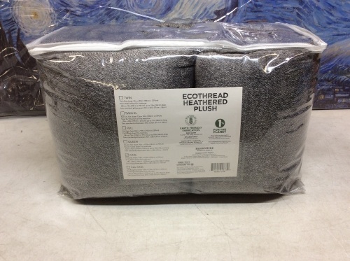 Berkshire Blanket & Home Ecothread Heathered Plush King Size Sheet Set, Molten Coal - Appears New  - Lot 1050