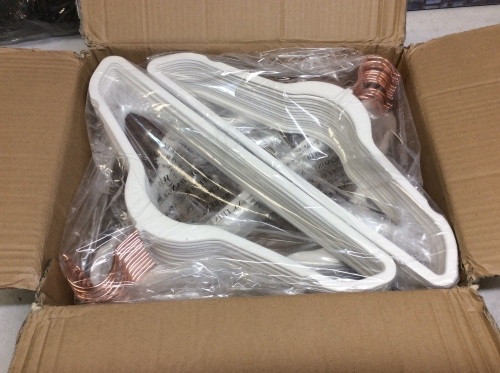 Case of (60) White Velvet Hangers, 17.5" - Appears New - Lot 1058