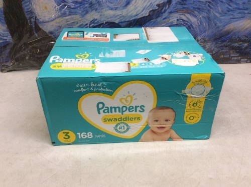 Pampers Swaddlers Baby Diapers, Size 3, 168 ct - New - Lot 1077