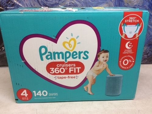 Pampers Cruisers Baby Diapers, Size 4, 140 ct - New - Lot 1081