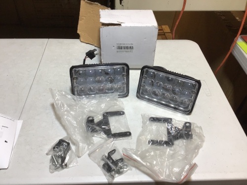 Chevrolet C4500 C5500 C6500 C7500 Kodiak 4x6 Inch LED Headlights, 45W 6000K Super Bright Rectangular Headlamps Hi&Low Sealed Beam Conversion Kit - E-Comm Return, Appears New  - Lot 1109
