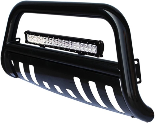 Tuokiy Black Bull Bar Bumper Grille Guard for 03-05 Dodge Ram 1500/06-08 Dodge Ram 1500 MEGA CAB with 4D Lens 20inch 126W Led Light Bar +Free Wiring Harness - New  - Lot 1114