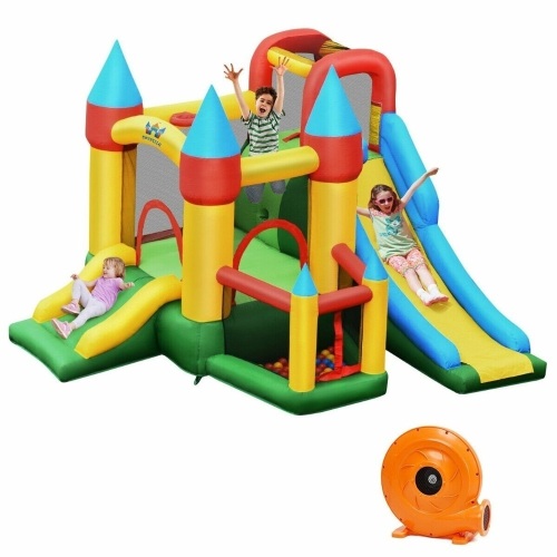 Kids Inflatable Dual Slide Jumping Castle With 780W Blower   - Lot 135