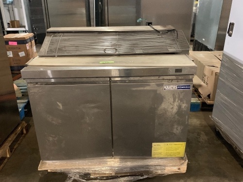 Kratos 69K-770HC 48"W Sandwich/Salad Prep Table, 12 Pan Capacity. Does Not Get Cold. For Repair or Parts - Lot 242