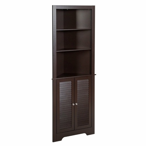 Free Standing Tall Bathroom Corner Storage Cabinet With 3 Shelves  - Lot 308
