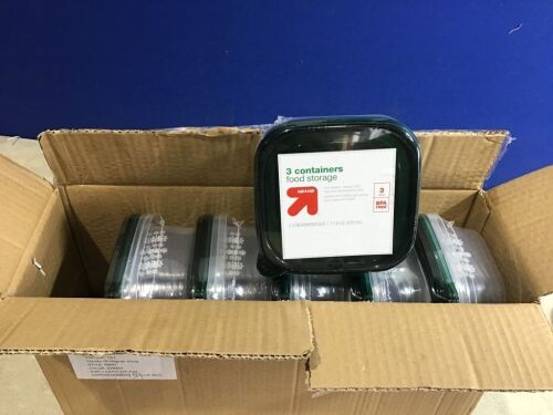 Case of (12) Snowflake Pattern Food Storage Containers with Lids - 17.6 oz, 3 Pack  - Lot 509
