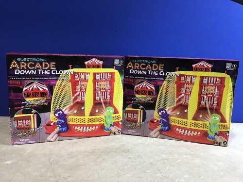 Lot of (2) Electronic Arcade Down The Clown Games  - Lot 526