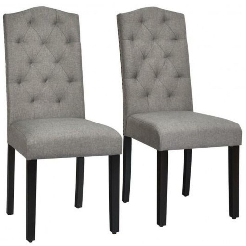 Set of 2 Tufted Upholstered Dining Chairs  - Lot 584