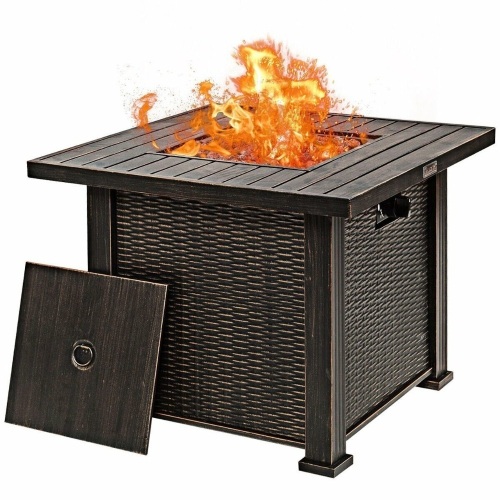 30" Square Propane Gas Fire Pit Table   - Lot 592