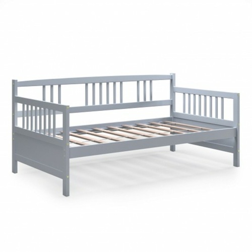 Twin Size Wooden Slats Daybed Bed With Rails- - Lot 601