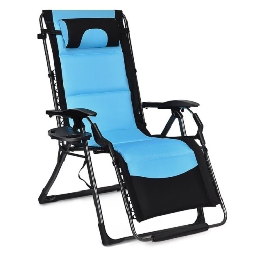Outdoor Folding Padded Zero Gravity Oversized Patio Recliner Chaise  - Lot 608