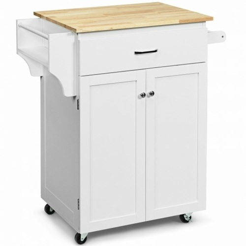 Utility Rolling Storage Cabinet Kitchen Island Cart With Spice Rack - Lot 613
