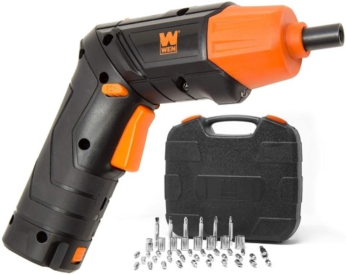 WEN 49140 4V Max Lithium Ion Rechargeable Cordless Electric Screwdriver and Flashlight with Carrying Case and 40+ Accessories   - Lot 659