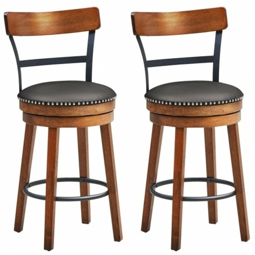 25.5" Swivel Counter Height Dining Chairs, Set of 2  - Lot 692