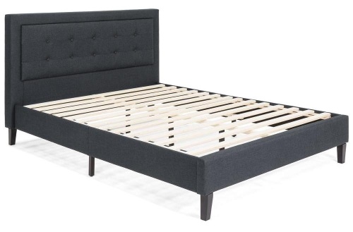 Dark Gray Upholstered Headboard Double Bed Base - Lot 696