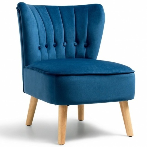 Tufted Velvet Armless Accent Chair - Lot 370