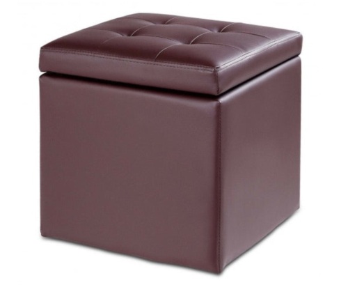 16'' Storage Box Ottoman Square Seat Foot Stool - Lot 455
