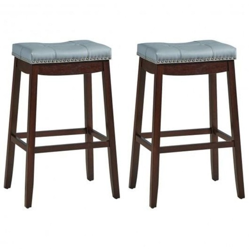 29" Nailhead Saddle Bar Stools, Set of 2   - Lot 562