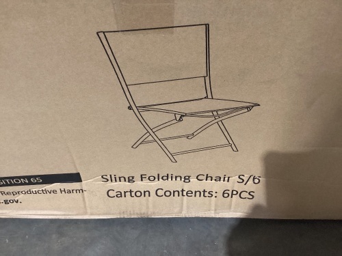 Set of 6 Sling Folding Chairs  - Lot 589