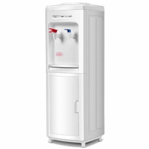 5 Gallon Top Loading Hot and Cold Water Dispenser with Storage Cabinet  - Lot 652
