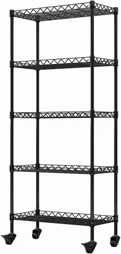 5-Shelf Metal Shelving Storage Unit on Casters  - Lot 1157